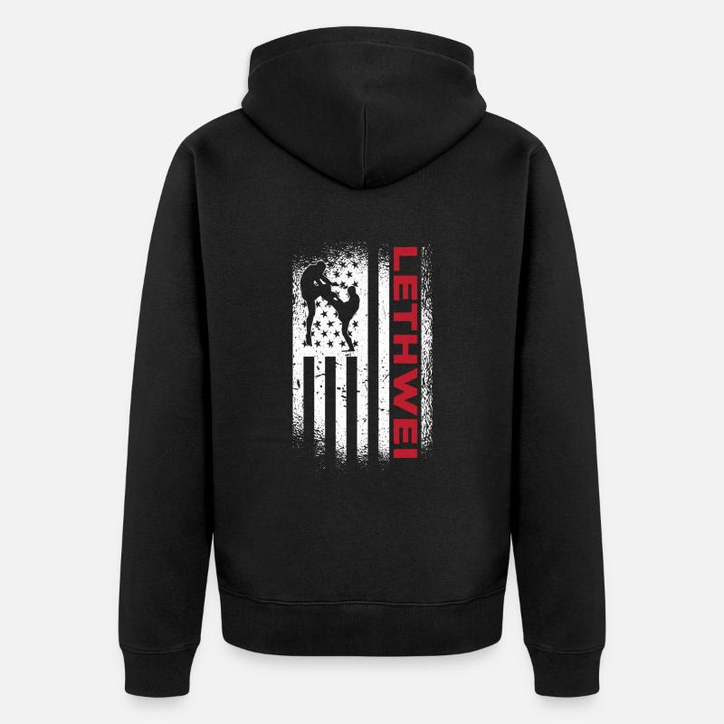 Cadeau birman Lethwei - Veste à capuche bio Premium Unisexe - noir