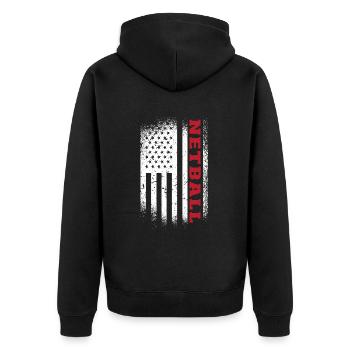 Love Netball Netball Player Gift - Unisex Premium Organic Zip Hoodie - black - Back - Nico (187cm)
