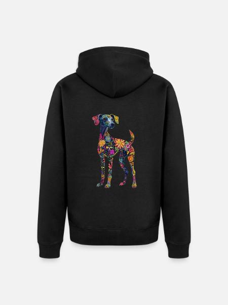 Whippet - Unisex Premium Bio Zip Hoodie - Schwarz
