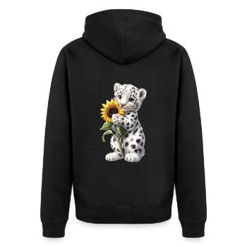 Hase - Unisex Premium Bio Zip Hoodie - Schwarz - Hinten - Nico (187cm)