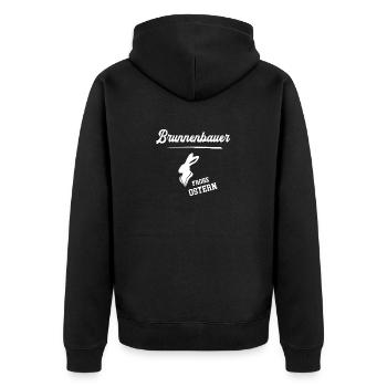 Brunnenbauer Frohe Ostern Oster Outfit Brunnenbau - Unisex Premium Bio Zip Hoodie - Schwarz - Hinten - Nico (187cm)