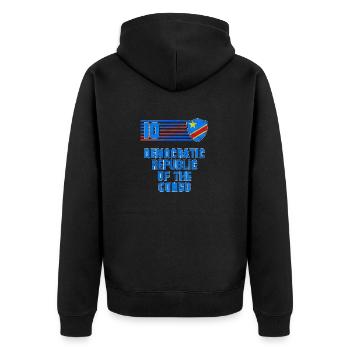 Équipe de République démocratique du Congo de football - Veste à capuche bio Premium Unisexe - noir - Dos - Nico (187cm)