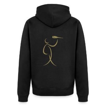 Darts Dart Player Human Dart Modern Abstract - Unisex Premium Organic Zip Hoodie - black - Back - Nico (187cm)