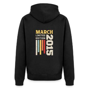 Mars 2015 - Cadeau anniversaire Mars 2015 Mars - Veste à capuche bio Premium Unisexe - noir - Dos - Nico (187cm)