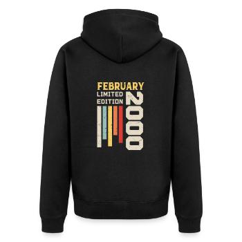 February 2000 - February 2000 Birthday Gift - Unisex Premium Organic Zip Hoodie - black - Back - Nico (187cm)