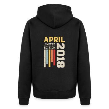 Avril 2018 - Cadeau anniversaire Avril 2018 Avril - Veste à capuche bio Premium Unisexe - noir - Dos - Nico (187cm)