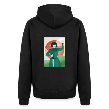 Joan of Art - Unisex Premium Organic Zip Hoodie - black - Back - Nico (187cm)