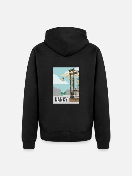 Nancy city - Unisex Premium Organic Zip Hoodie - black