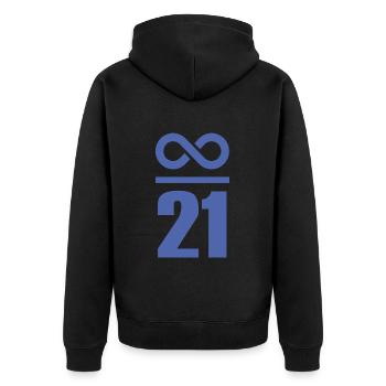 Infinite by 21 Million Bitcoin Infinite Who - Unisex Premium Organic Zip Hoodie - black - Back - Nico (187cm)