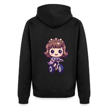 Fille De Bicyclette Mignonne - Veste à capuche bio Premium Unisexe - noir - Dos - Nico (187cm)