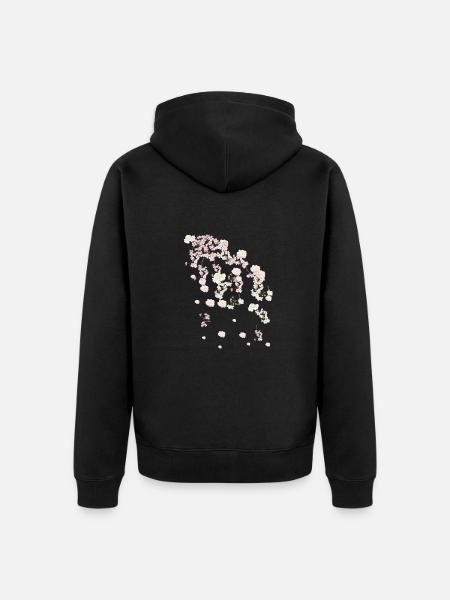 Printemps,vrilles,fleurs,fleurs,fleurs,fleurs,floraison - Veste à capuche bio Premium Unisexe - noir