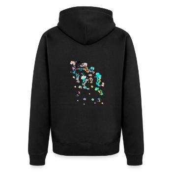 Flowers,Abstract,Floral,Painting, Flower,Vine - Unisex Premium Organic Zip Hoodie - black - Back - Nico (187cm)