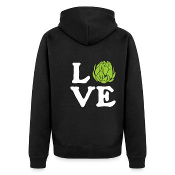 love artichoke Design for a lover of artichoke - Unisex Premium Organic Zip Hoodie - black - Back - Nico (187cm)