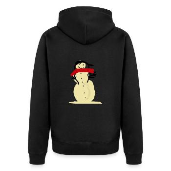 Schneemann - Unisex Premium Bio Zip Hoodie - Schwarz - Hinten - Nico (187cm)