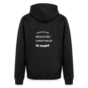 Buchhalter - Wirtschaft - Buchhaltung - Unisex Premium Bio Zip Hoodie - Schwarz - Hinten - Nico (187cm)
