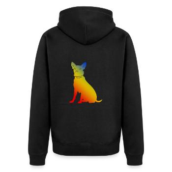 Chien Chihuahua - Veste à capuche bio Premium Unisexe - noir - Dos - Nico (187cm)