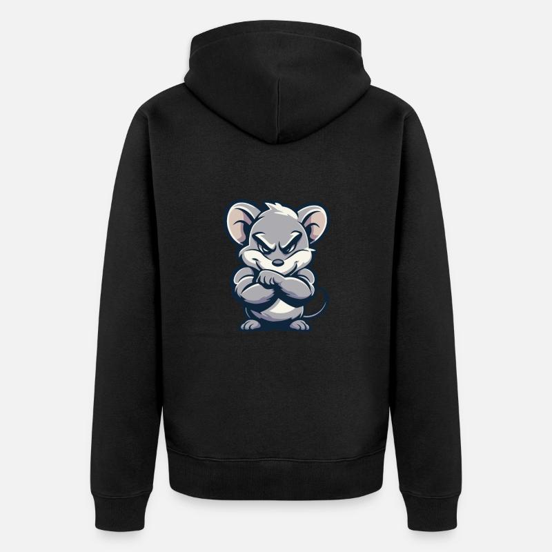 Maus Comic - Unisex Premium Bio Zip Hoodie - Schwarz