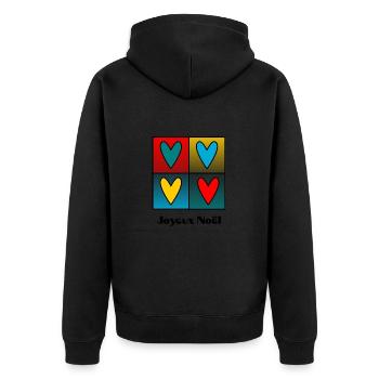 NOËL. ANNEE. ANNIVERSAIRE. RETRAITE. PAPA. MAMAM. - Veste à capuche bio Premium Unisexe - noir - Dos - Nico (187cm)