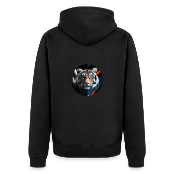 La force sauvage et libre du tigre - Veste à capuche bio Premium Unisexe - noir - Dos - Nico (187cm)