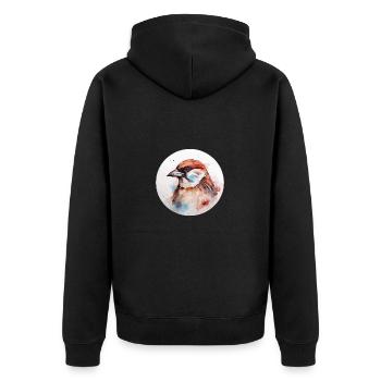 Moineau domestique - Veste à capuche bio Premium Unisexe - noir - Dos - Nico (187cm)