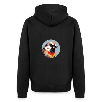 Moineau domestique - Veste à capuche bio Premium Unisexe - noir - Dos - Nico (187cm)