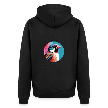 Moineau domestique - Veste à capuche bio Premium Unisexe - noir - Dos - Nico (187cm)