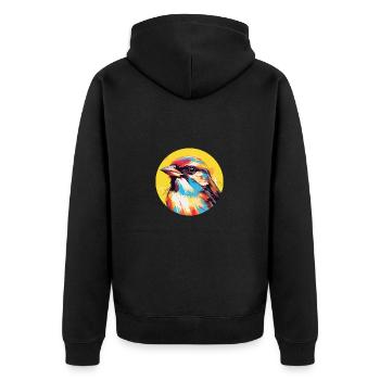 Moineau domestique - Veste à capuche bio Premium Unisexe - noir - Dos - Nico (187cm)