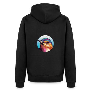 Wren bird - Unisex Premium Organic Zip Hoodie - black - Back - Nico (187cm)