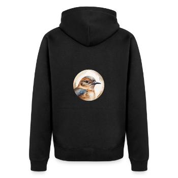 Wren bird - Unisex Premium Organic Zip Hoodie - black - Back - Nico (187cm)