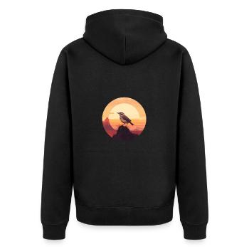 Wren bird - Unisex Premium Organic Zip Hoodie - black - Back - Nico (187cm)