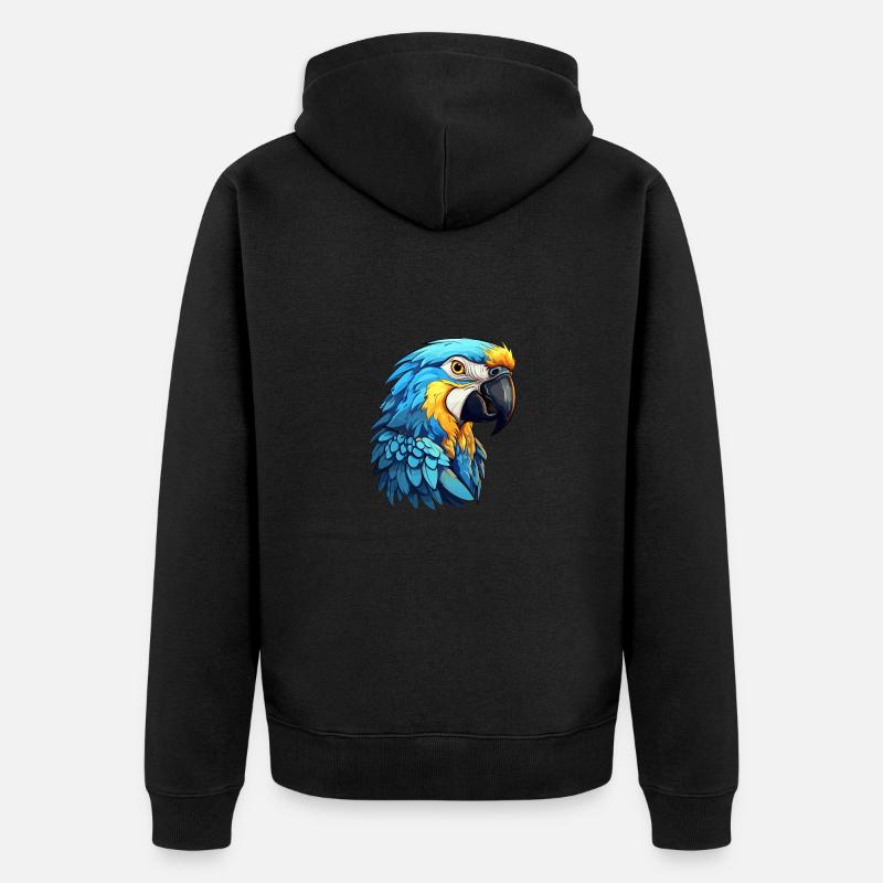 Ara bleu-or - Veste à capuche bio Premium Unisexe - noir