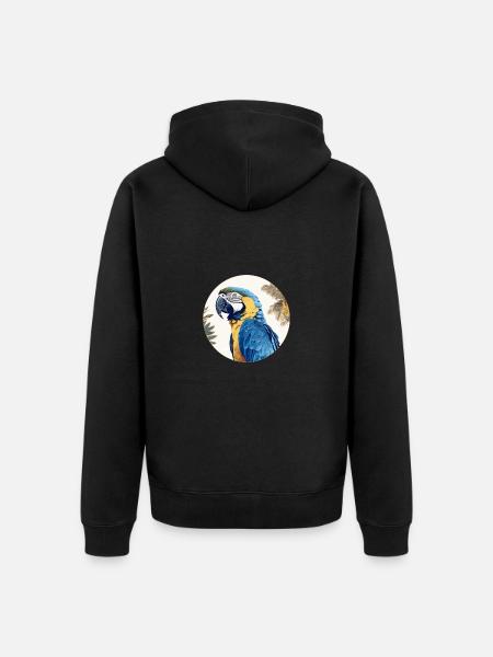Ara bleu-or - Veste à capuche bio Premium Unisexe - noir