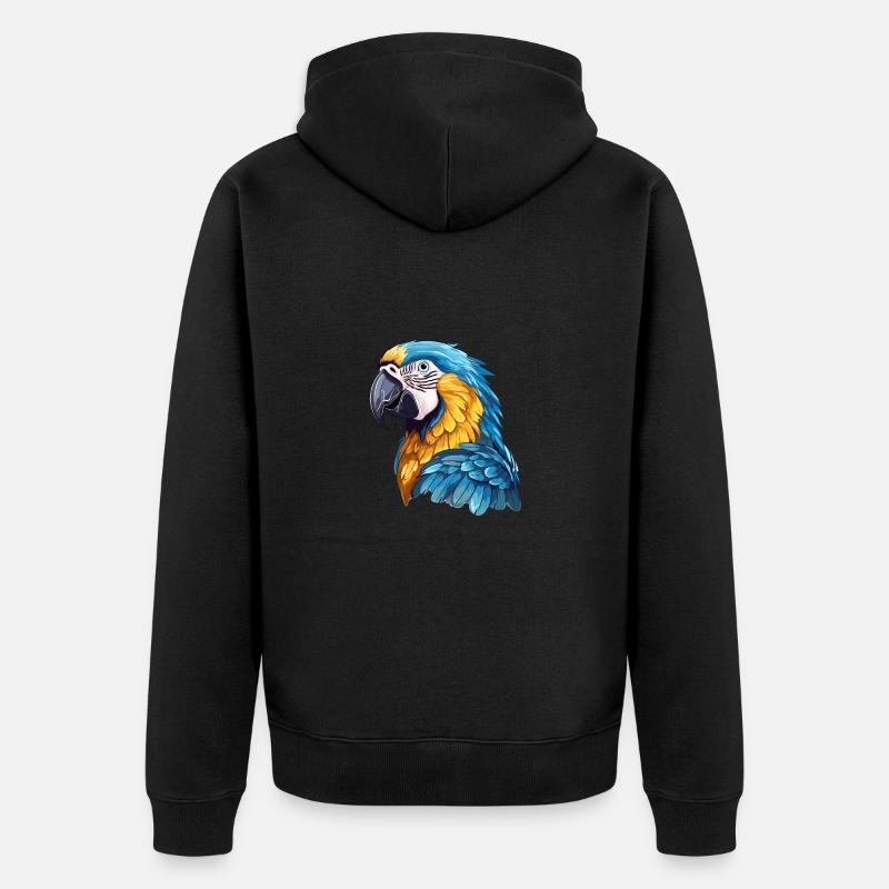 Ara bleu-or - Veste à capuche bio Premium Unisexe - noir