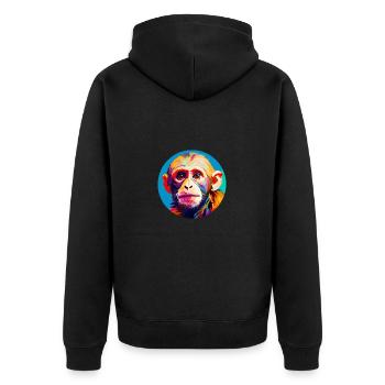 Singes capucins - Veste à capuche bio Premium Unisexe - noir - Dos - Nico (187cm)