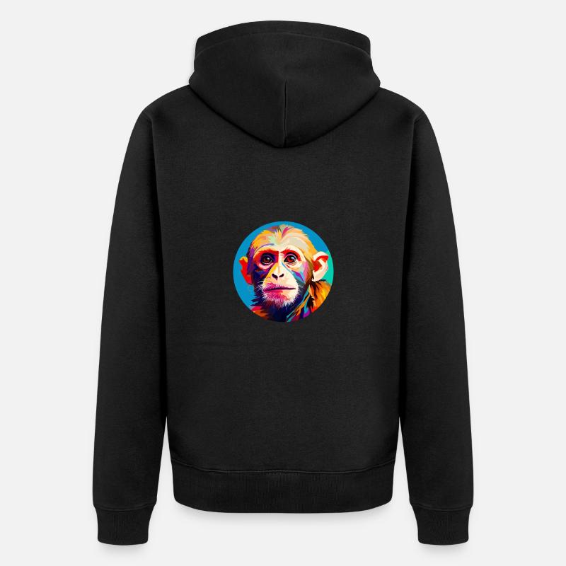 Singes capucins - Veste à capuche bio Premium Unisexe - noir