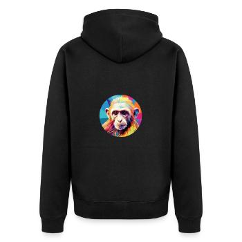 Singes capucins - Veste à capuche bio Premium Unisexe - noir - Dos - Nico (187cm)