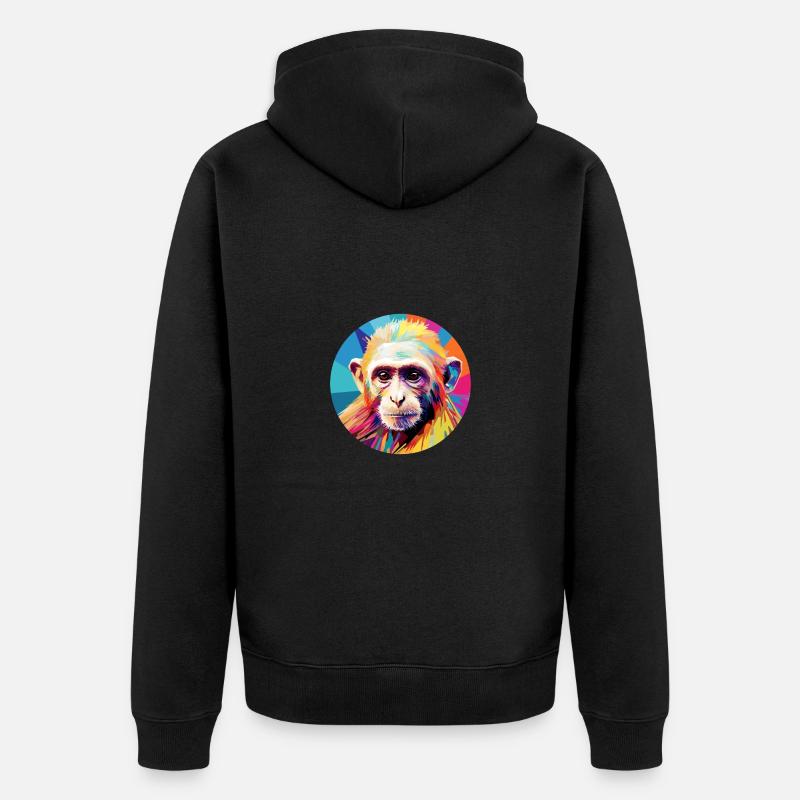 Singes capucins - Veste à capuche bio Premium Unisexe - noir