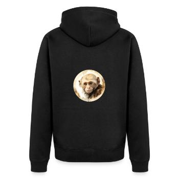 Singes capucins - Veste à capuche bio Premium Unisexe - noir - Dos - Nico (187cm)