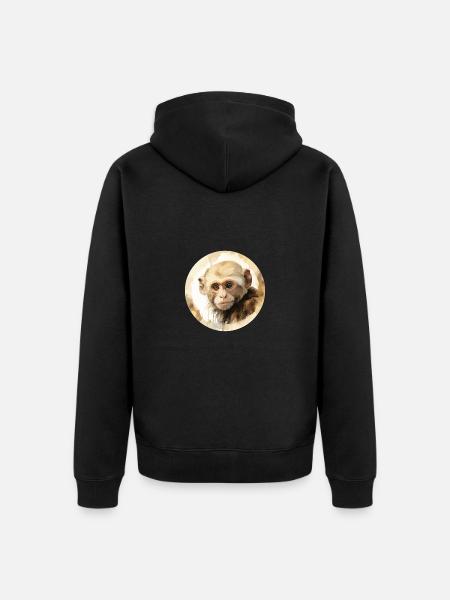 Capuchin monkey - Unisex Premium Organic Zip Hoodie - black