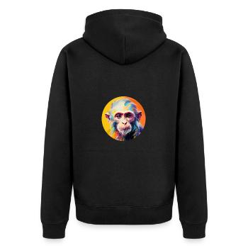 Singes capucins - Veste à capuche bio Premium Unisexe - noir - Dos - Nico (187cm)