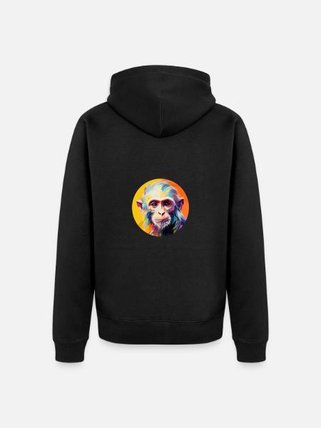 Capuchin monkey - Unisex Premium Organic Zip Hoodie - black