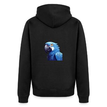 Hyazinth-Ara - Unisex Premium Bio Zip Hoodie - Schwarz - Hinten - Nico (187cm)