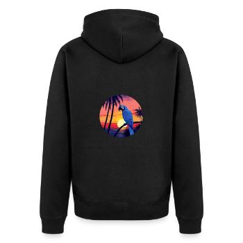 Hyacinth Macaw - Unisex Premium Organic Zip Hoodie - black - Back - Nico (187cm)