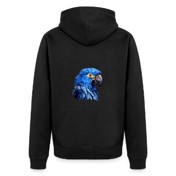 Hyacinth Macaw - Unisex Premium Organic Zip Hoodie - black - Back - Nico (187cm)