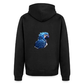Hyacinth Macaw - Unisex Premium Organic Zip Hoodie - black - Back - Nico (187cm)