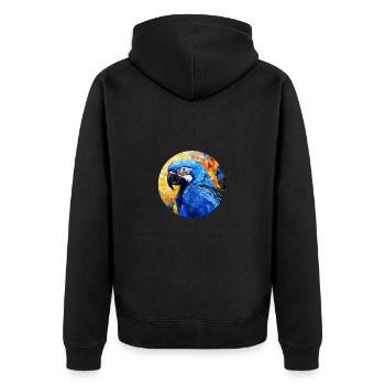 Hyacinth Macaw - Unisex Premium Organic Zip Hoodie - black - Back - Nico (187cm)