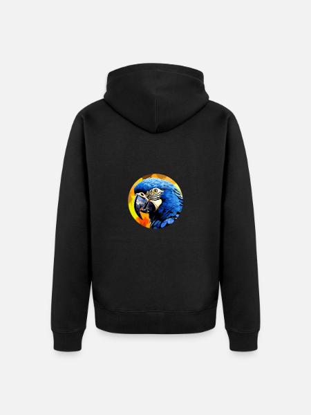 Hyacinth Macaw - Unisex Premium Organic Zip Hoodie - black