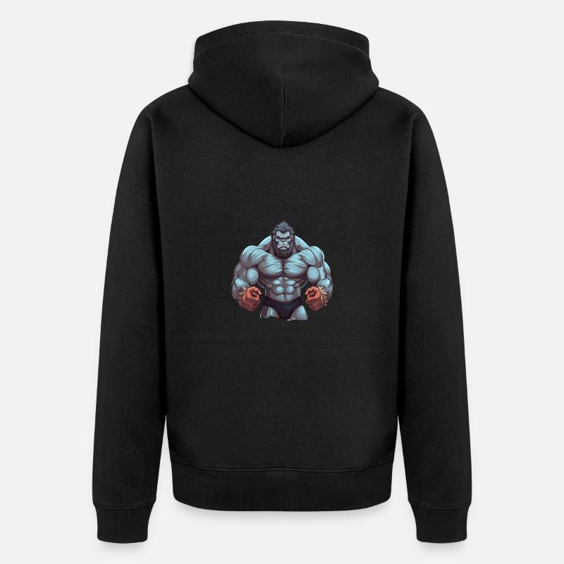 Bodybuilder Gorilla - Veste à capuche bio Premium Unisexe - noir