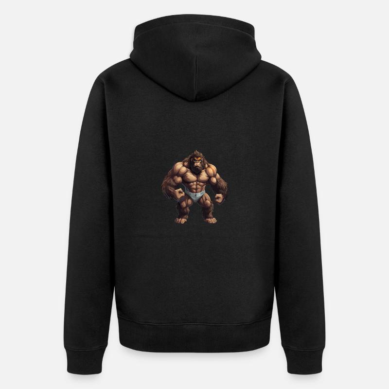 Bodybuilder Gorilla - Veste à capuche bio Premium Unisexe - noir