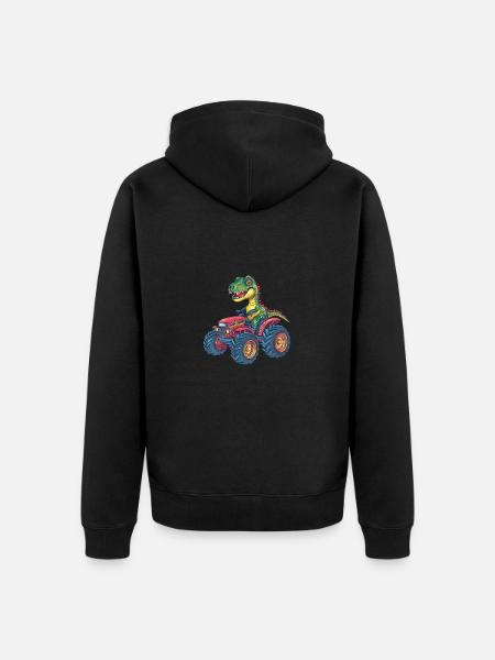 Animal kids t-rex - Unisex Premium Organic Zip Hoodie - black